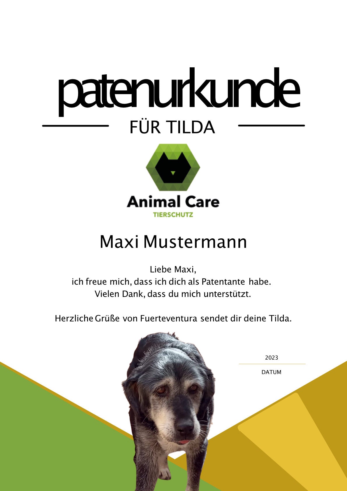 Jahres-Patenschaft für Tilda
