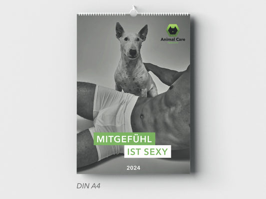 Jahreskalender A4 "Mitgefühl ist sexy" Erotik für den Tierschutz 2024