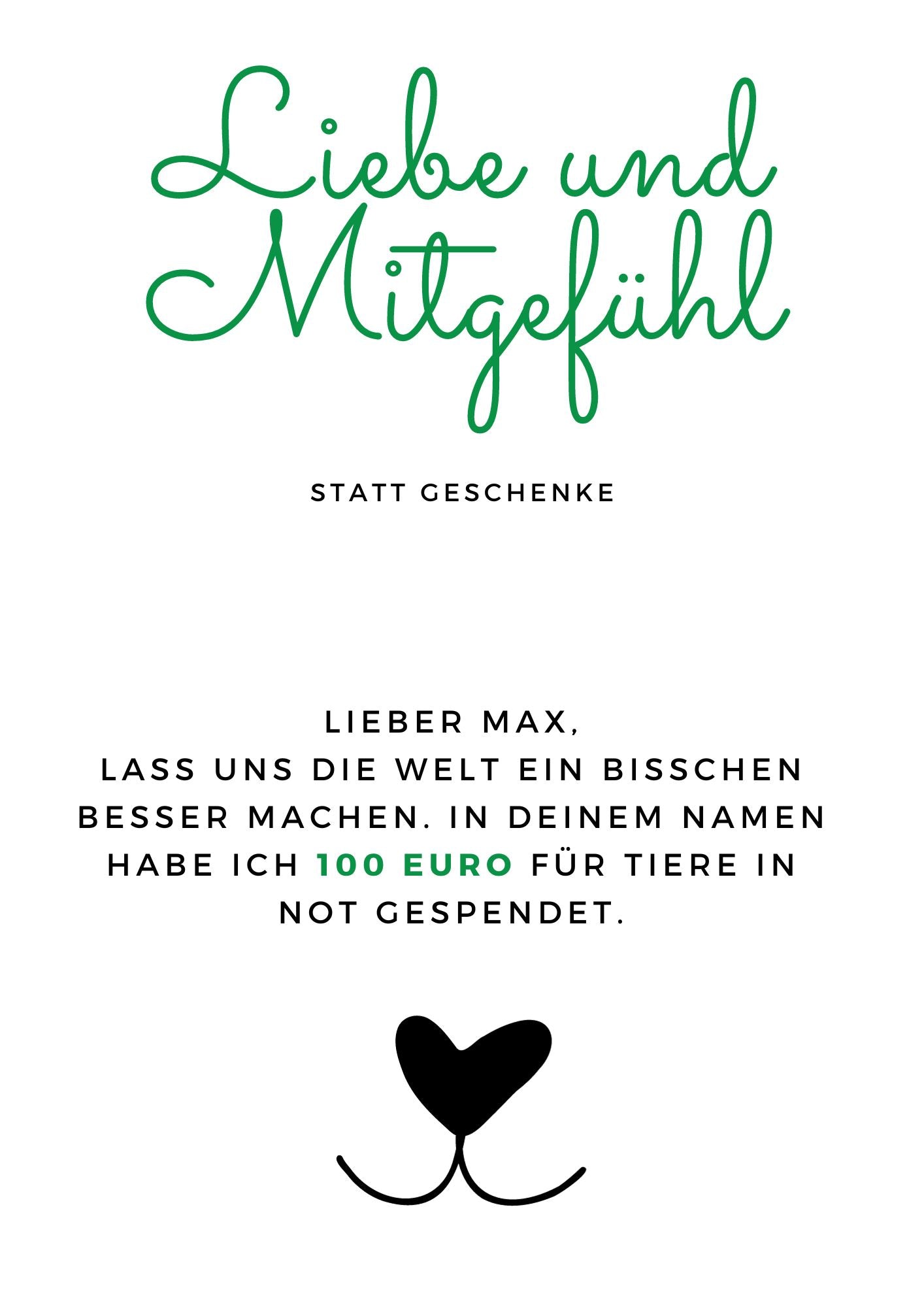 Geschenkspende "Liebe und Mitgefühl"